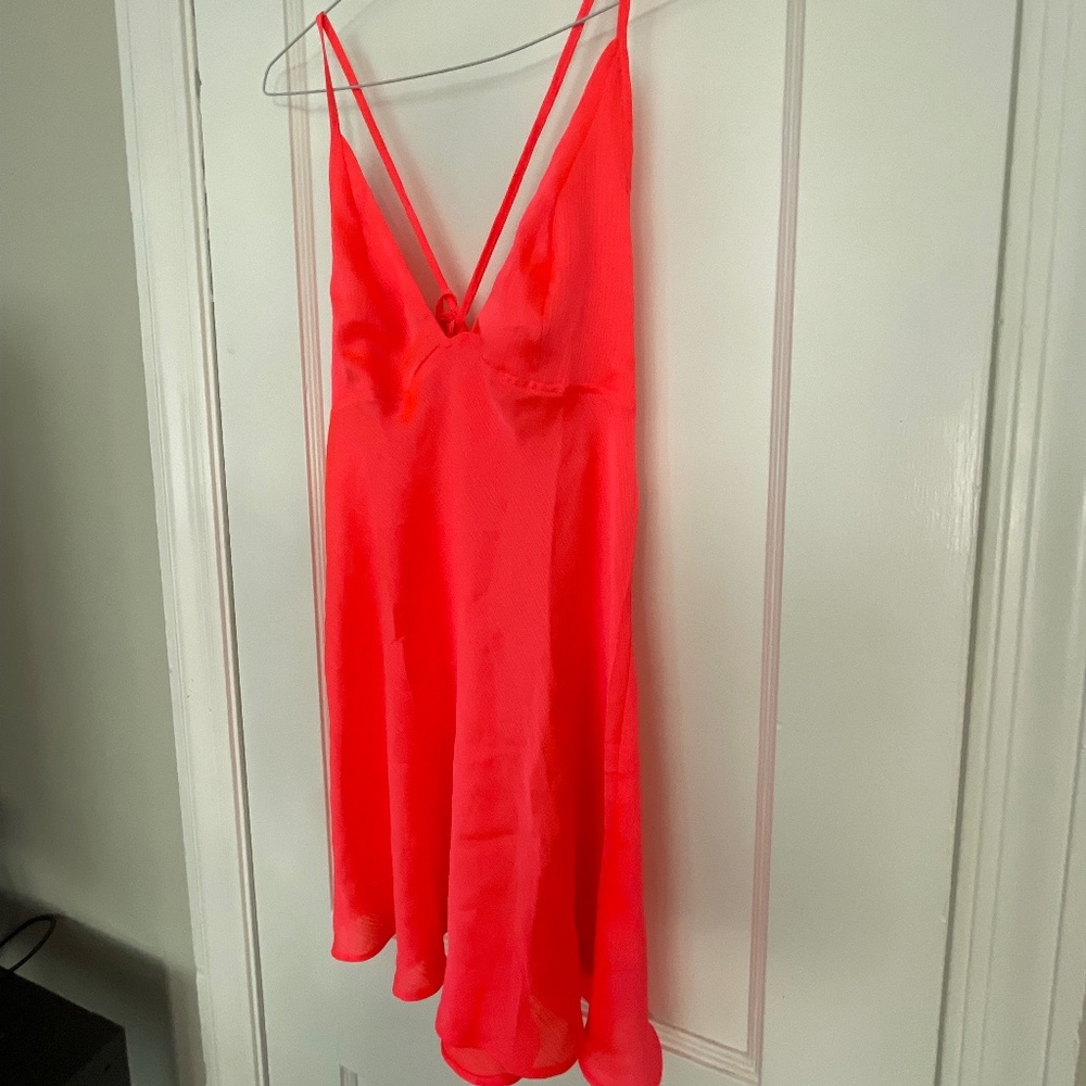 Free people electric pink slip dress small